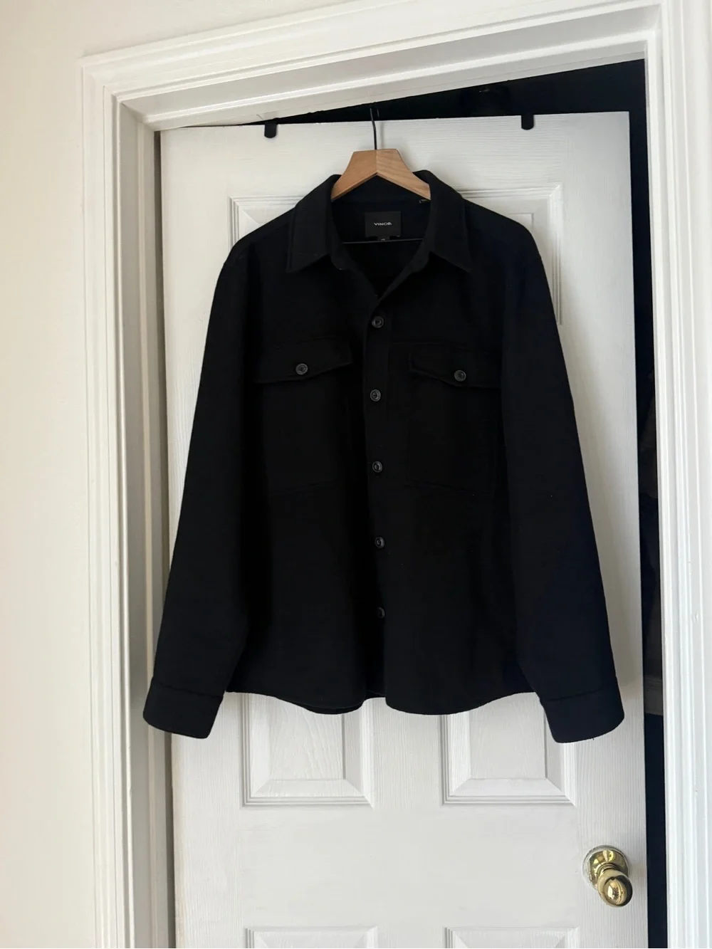 VINCE Splittable Wool-Blend Shirt Jacket Large